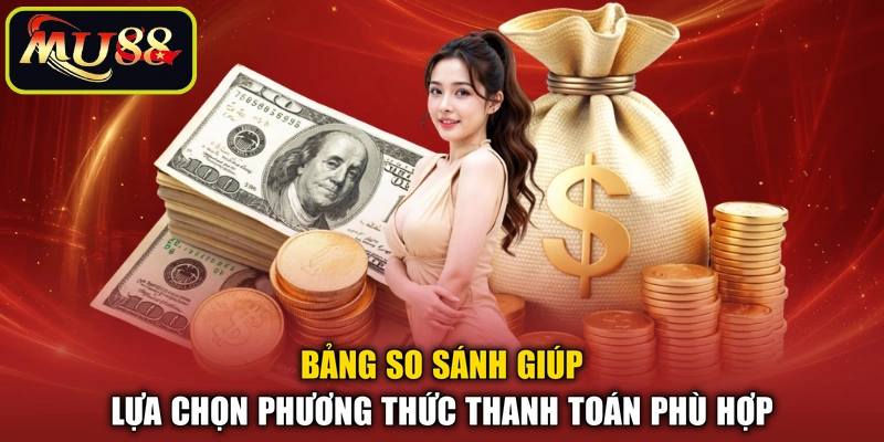 Bảng so sánh giúp lựa chọn phương thức thanh toán phù hợp